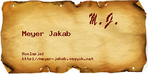 Meyer Jakab névjegykártya